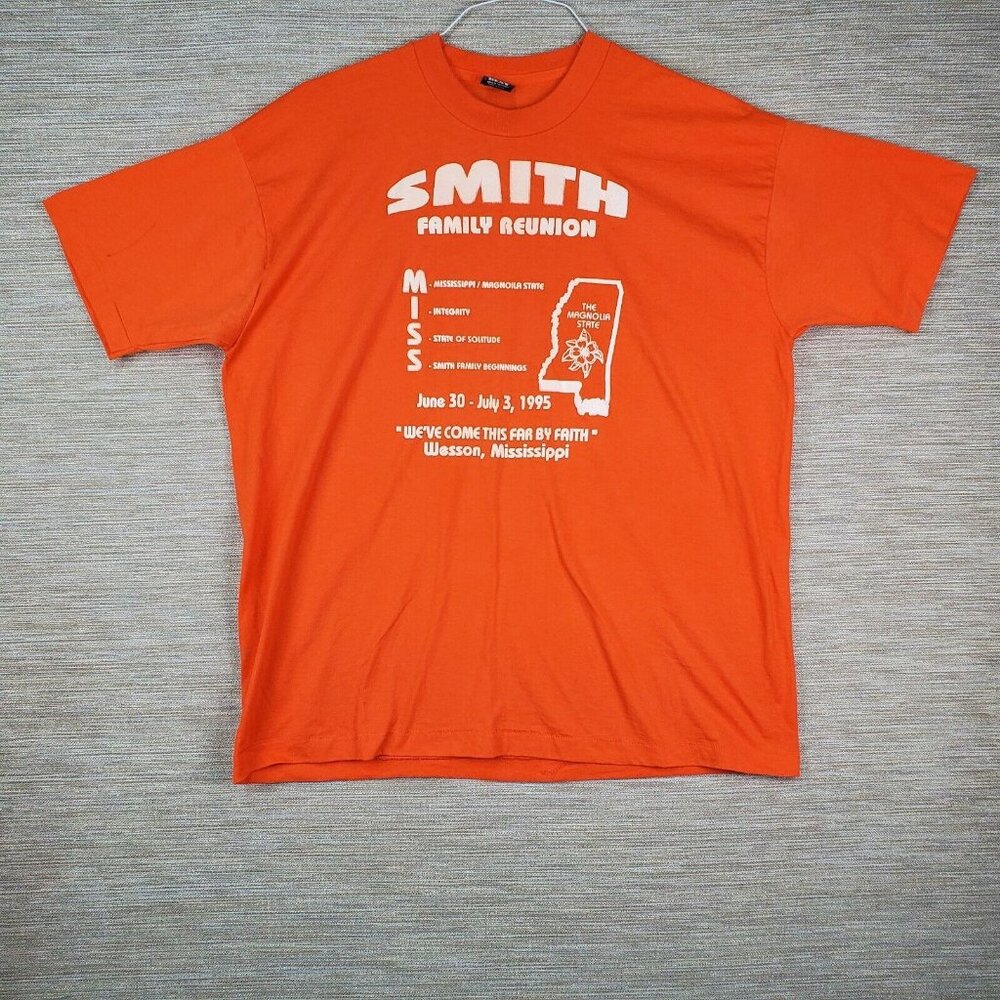 Vintage Fruit Of The Loom Best Tag T-Shirt Men XXL Smith Family Reunion Embossed